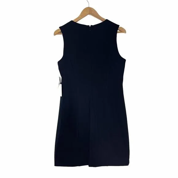 1.State Women’s Size 10 Medium Black Faux Suede Front Lace Up Sheath Dress NWT