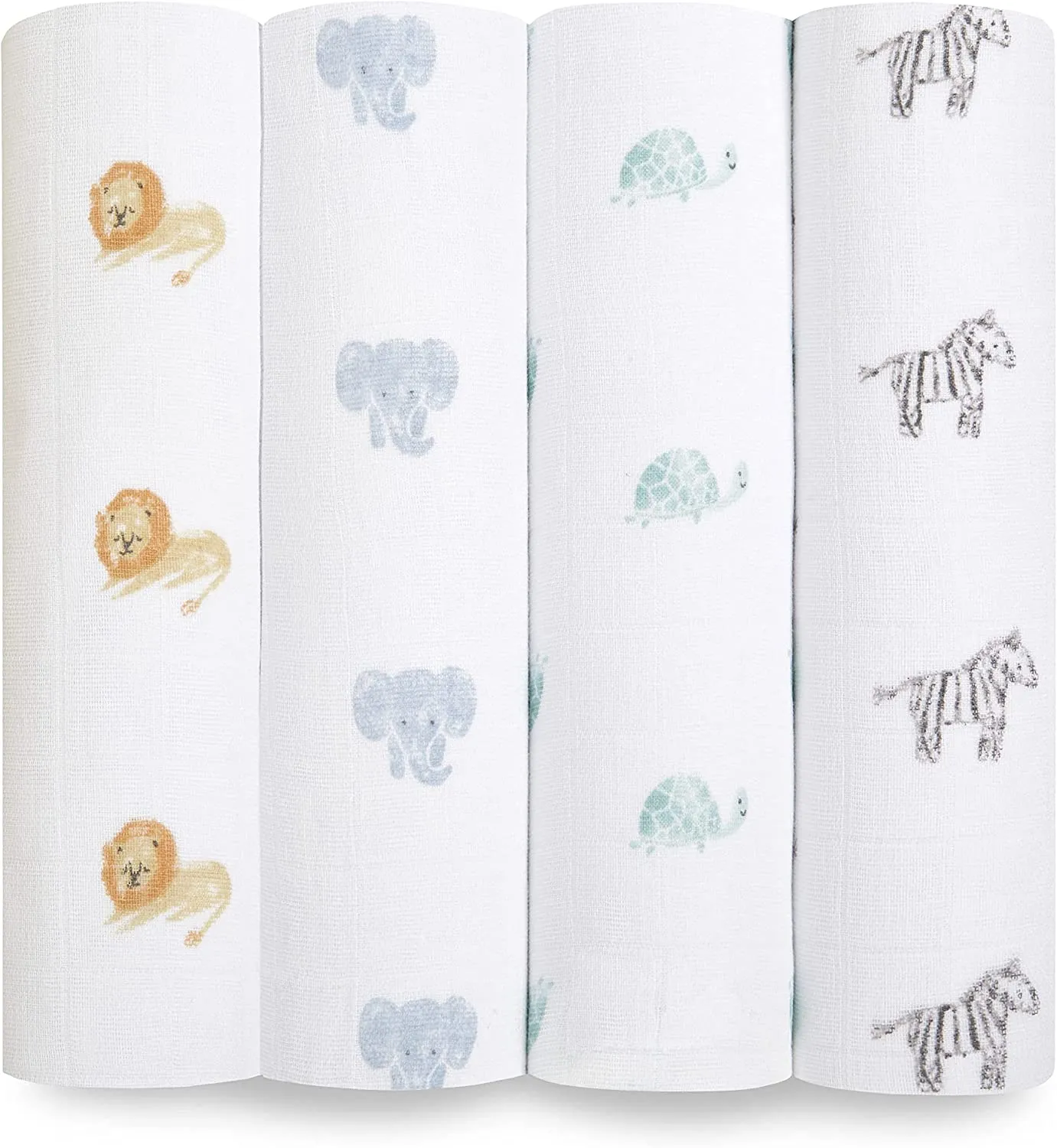 Aden   Anais Organic Swaddle Set 4-Pack (Animal Kingdom)