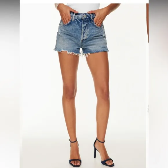 AGOLDE Jaden Distressed Jean Shorts