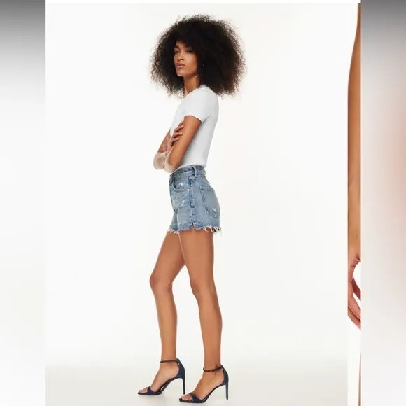 AGOLDE Jaden Distressed Jean Shorts