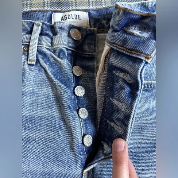 AGOLDE Jaden Distressed Jean Shorts