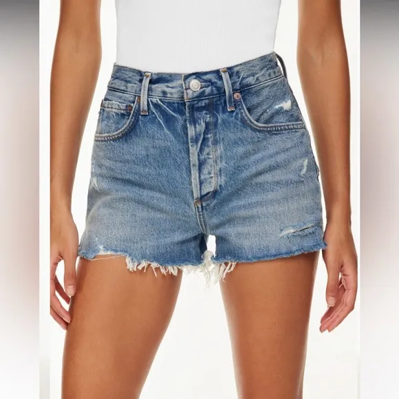 AGOLDE Jaden Distressed Jean Shorts