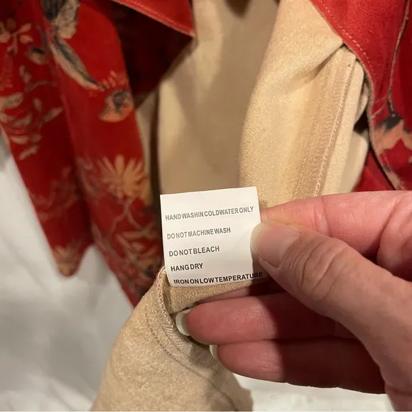 Anthro deep coral / red vegan suede open front soft flowy cardigan jacket