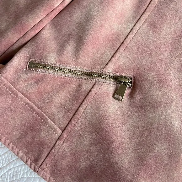 Anthropologie - by Anthropologie - Lucy Faux Suede Tie Dye Moto Jacket - Pink