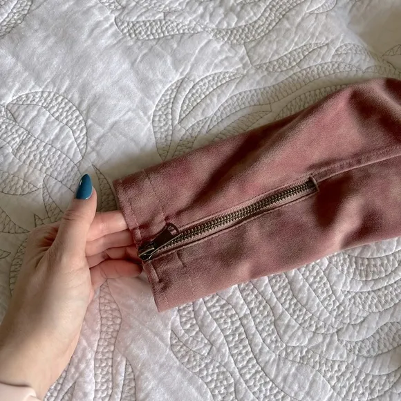 Anthropologie - by Anthropologie - Lucy Faux Suede Tie Dye Moto Jacket - Pink