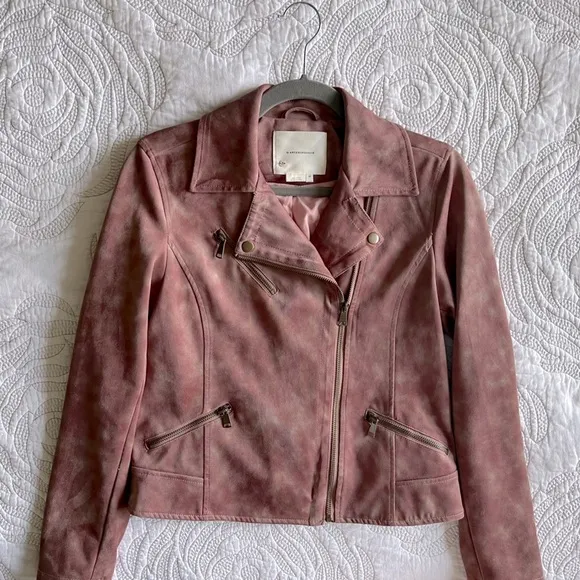 Anthropologie - by Anthropologie - Lucy Faux Suede Tie Dye Moto Jacket - Pink