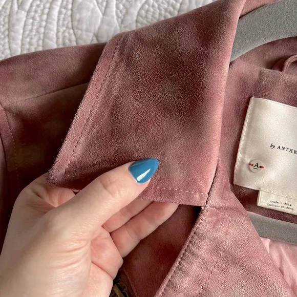 Anthropologie - by Anthropologie - Lucy Faux Suede Tie Dye Moto Jacket - Pink