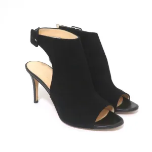 Barneys New York Co-Op Slingback Booties Black Suede Size 38 Open Toe Heel