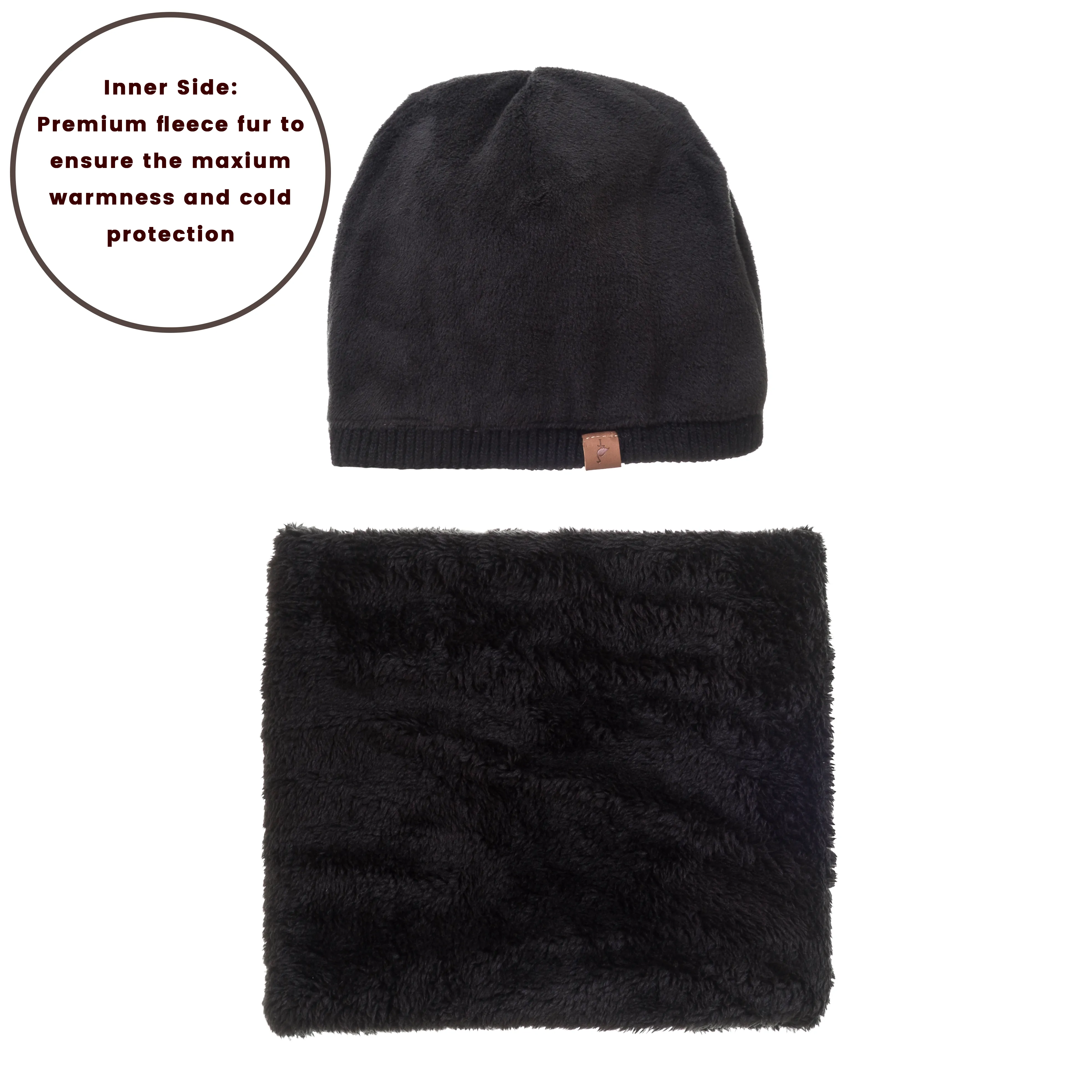 Beanie and Neck Warmer Set (Black)