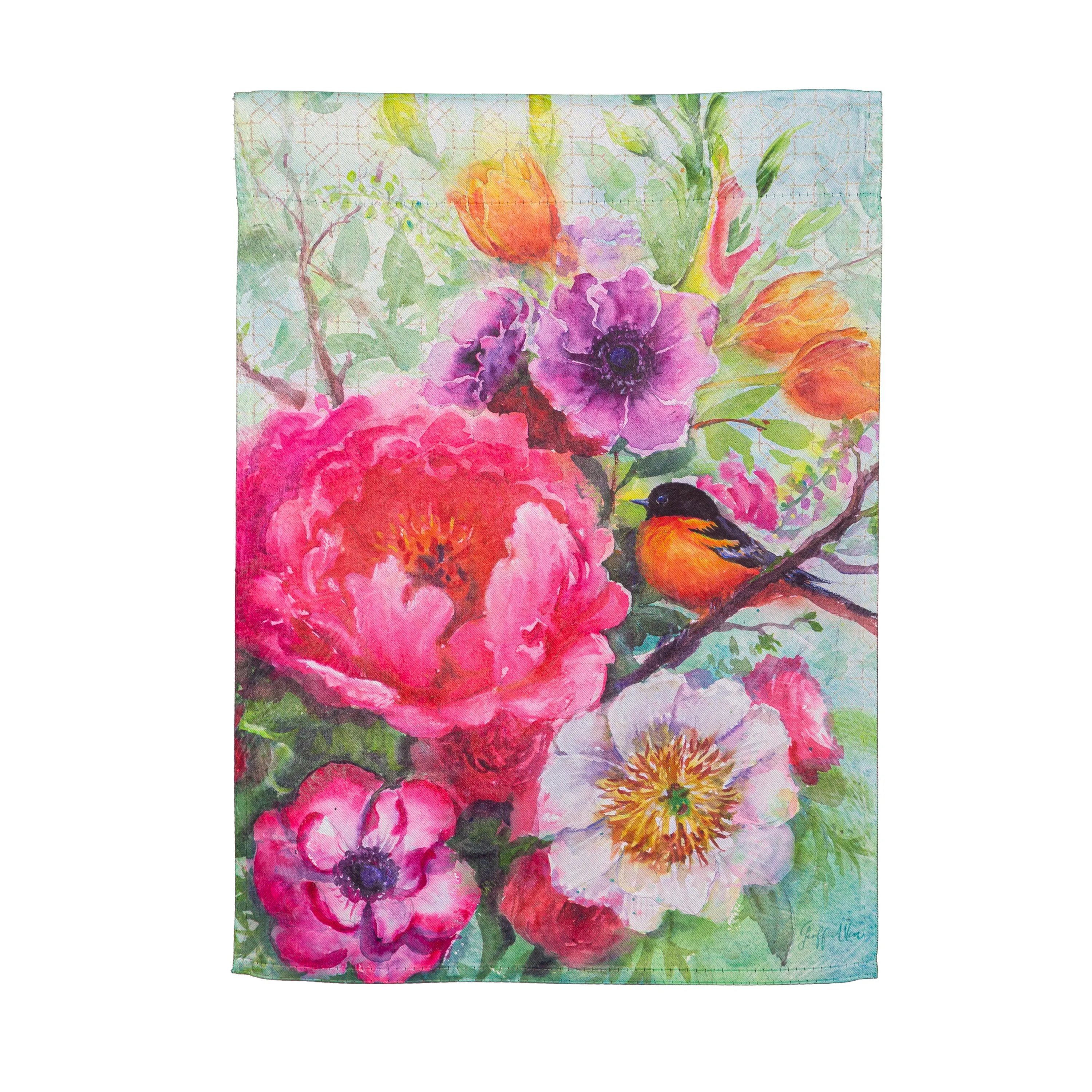 Bird Blossom Suede Garden Flag,14s11556