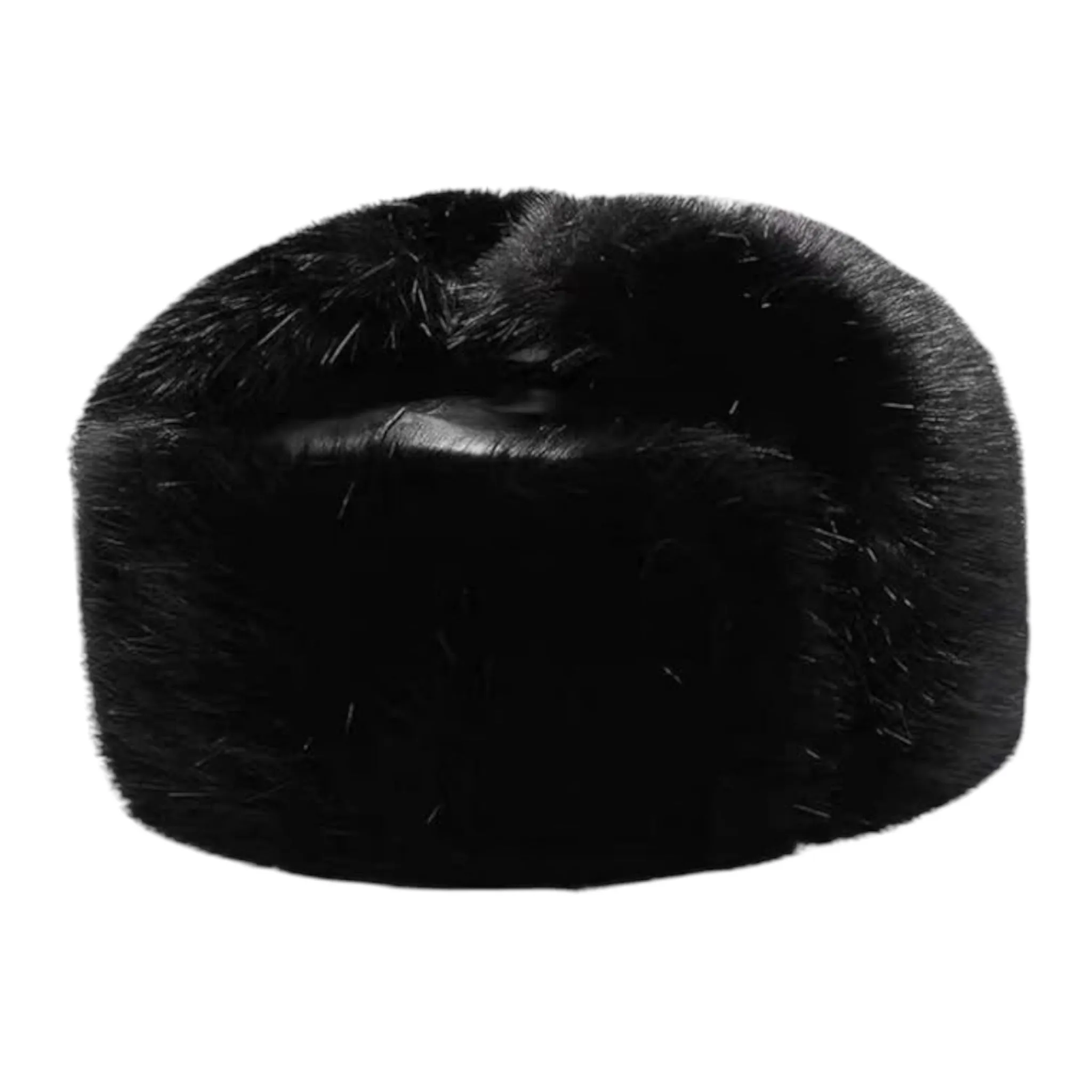 Black Faux Fur Trapper Hat