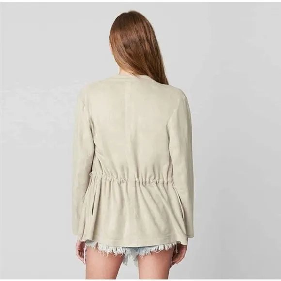 BLANKNYC Faux Suede Open Blazer Nude Tan Adjustable Cinched Waist , Small