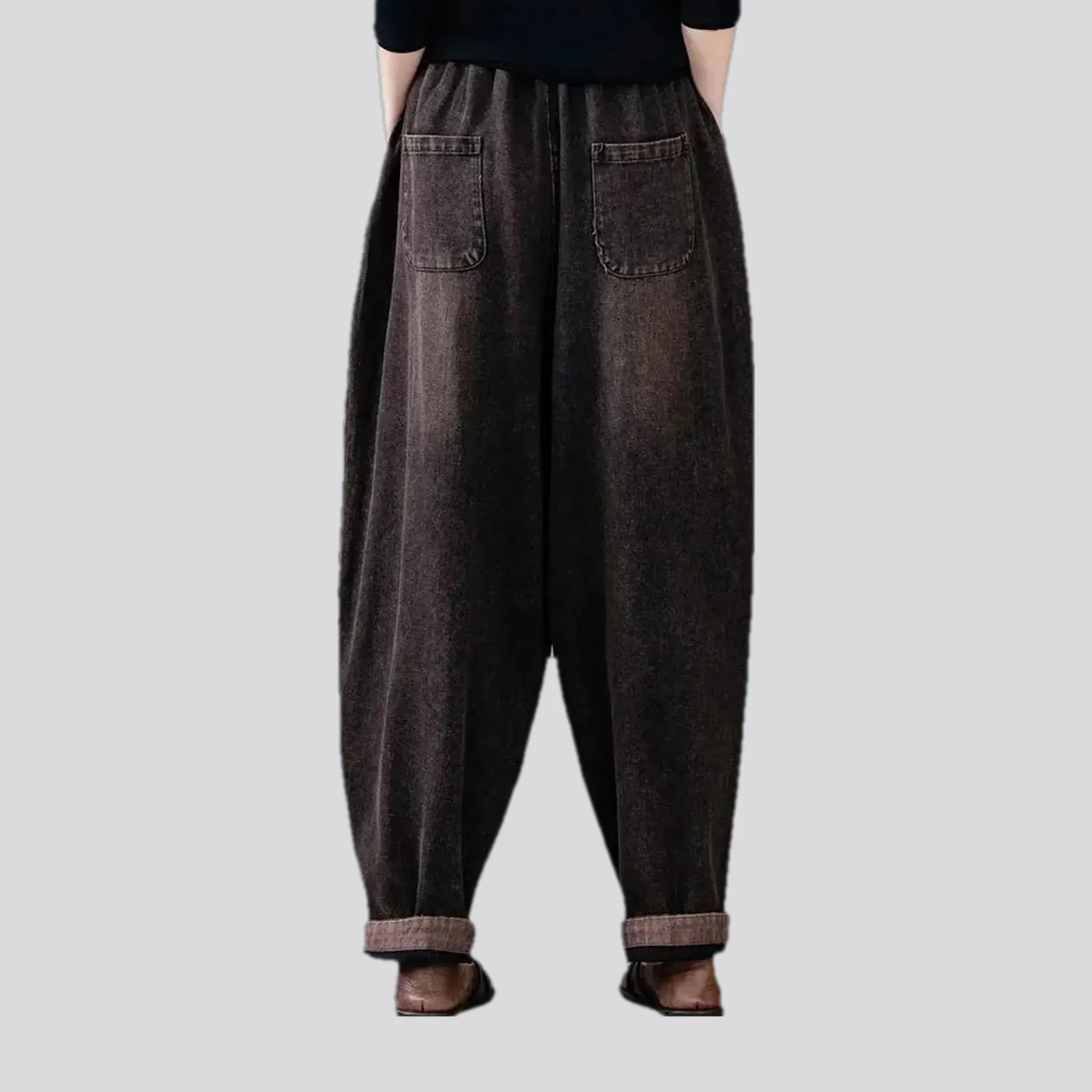 Boho chic women's denim joggers