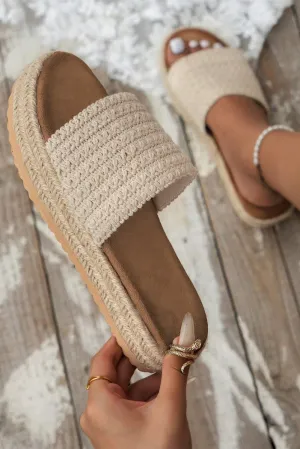 Boho Wedge White Slippers Convenient Woven Ultimate savings Non-slip