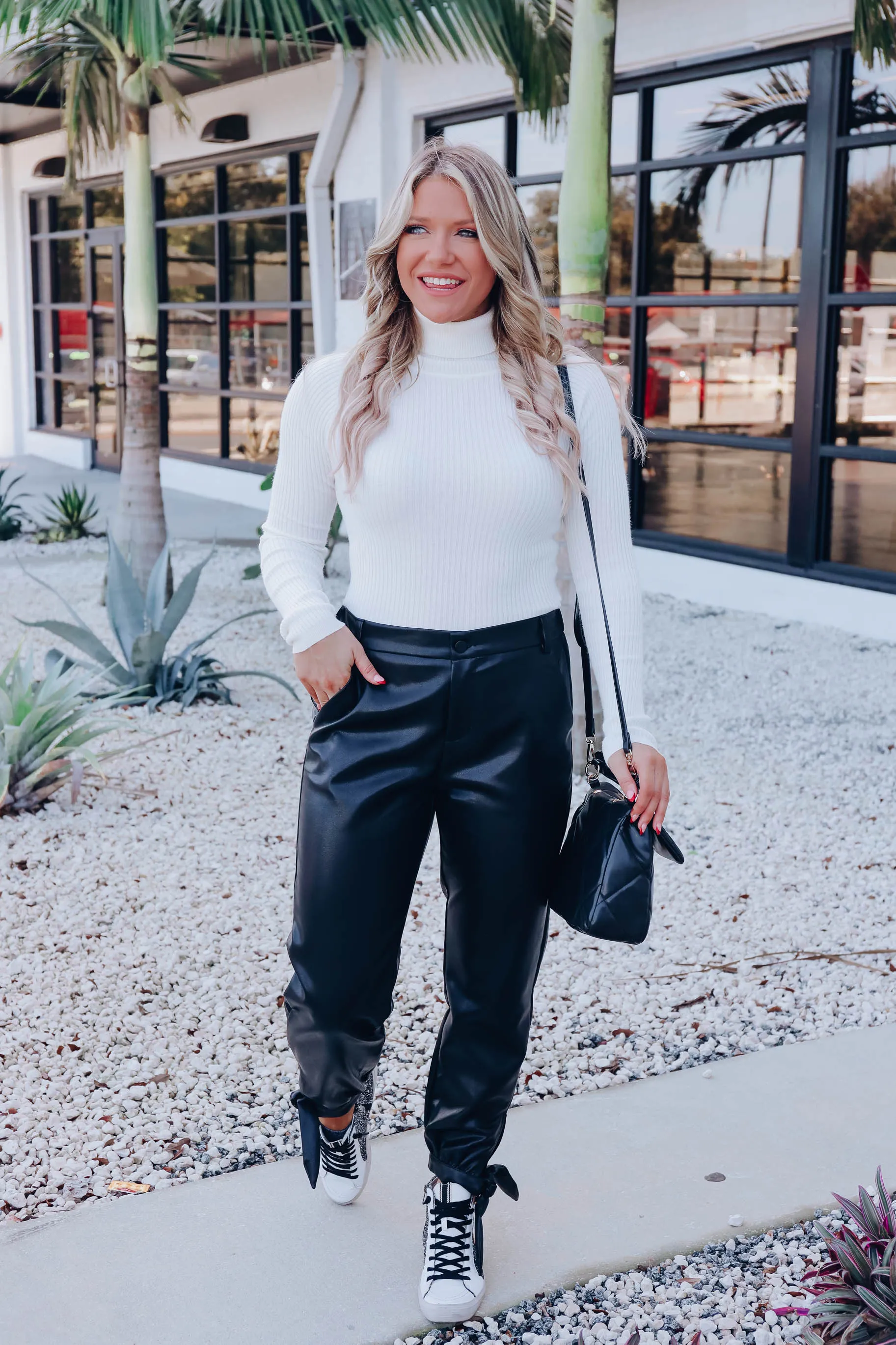 Boss Lady Faux Leather Pants - Black