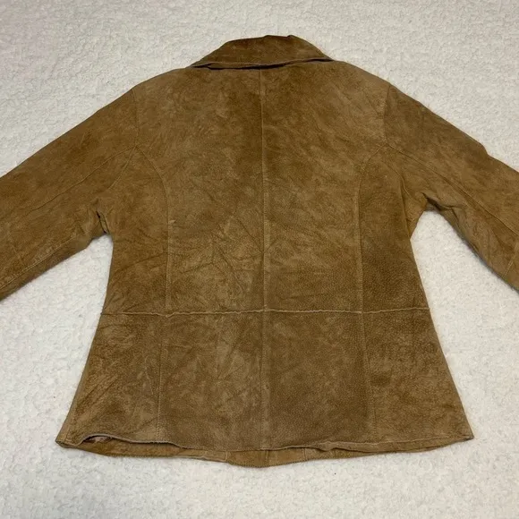 Brandon Thomas Women Brown Genuine Leather Suede Collar Jacket