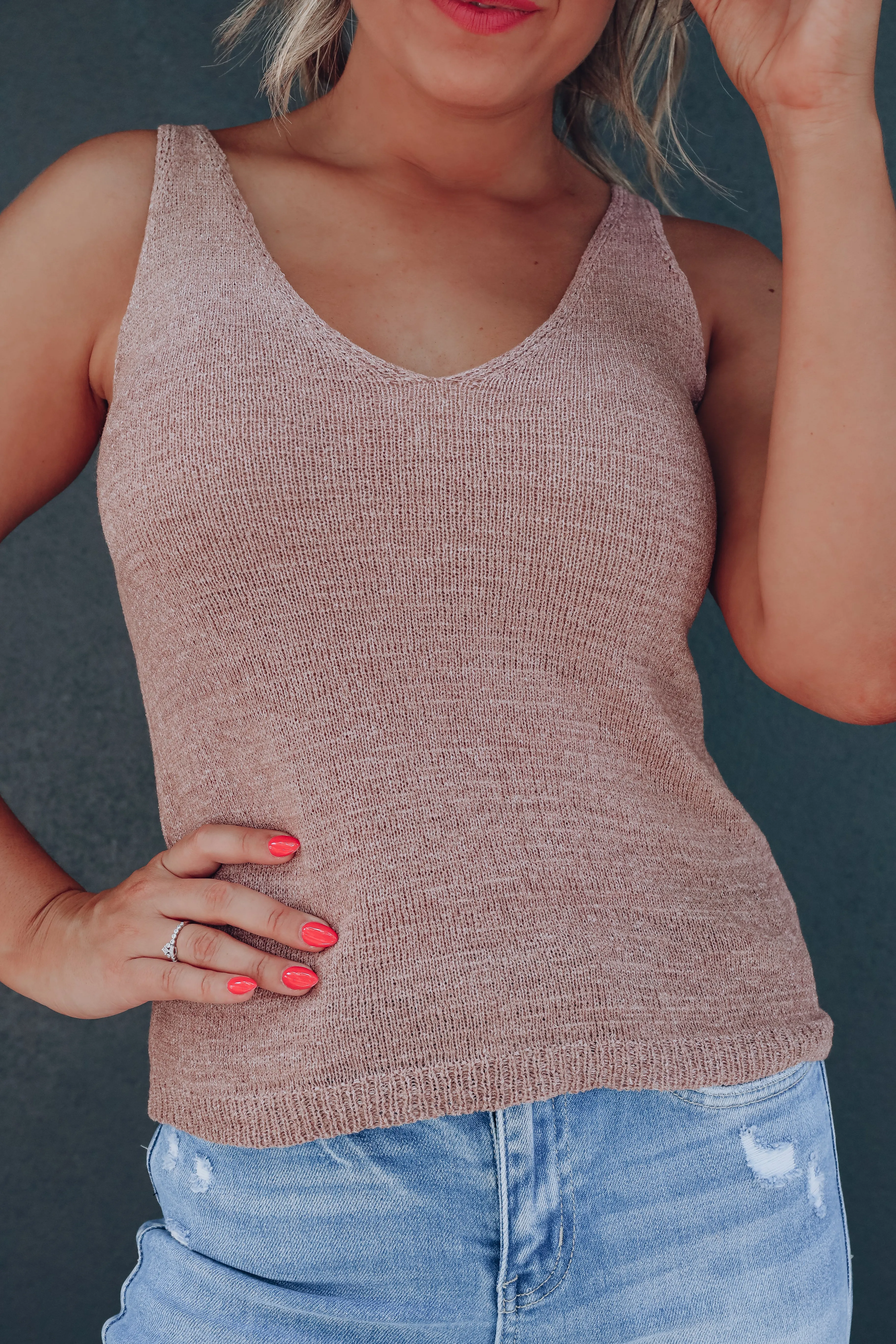 Callyn Knit Tank - Brown