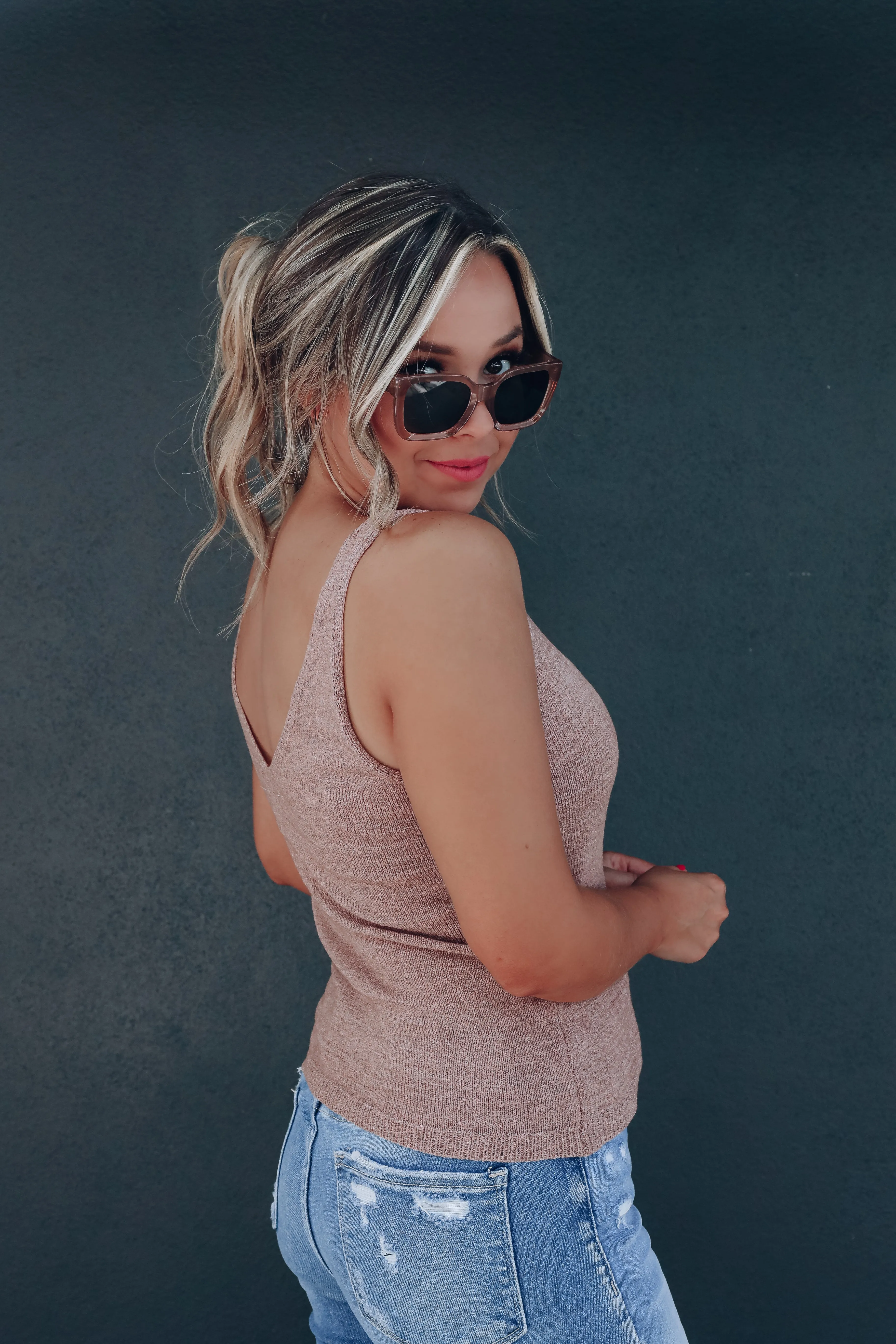 Callyn Knit Tank - Brown