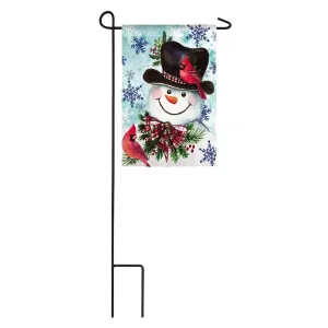 Cardinal Friends Snowman Garden Suede Flag,14s8916