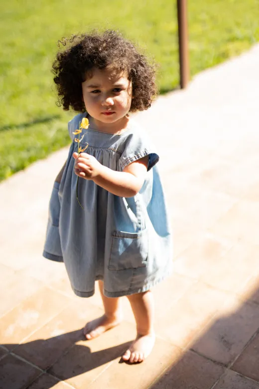 CARLOTTA woven s.sleeve dress - denim