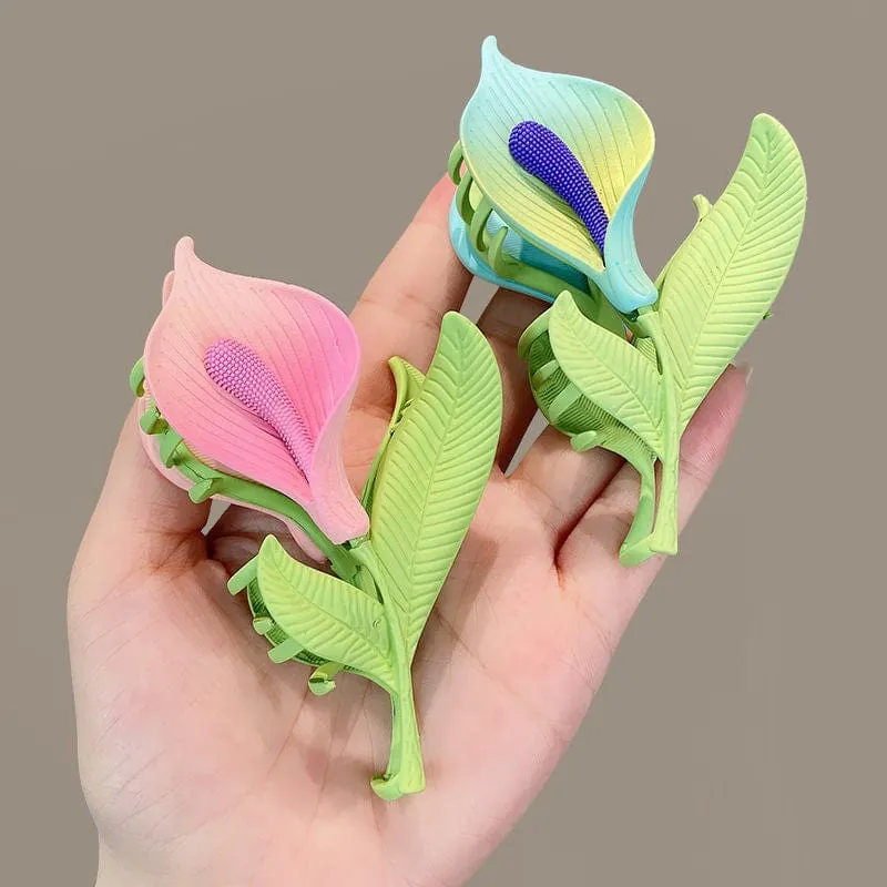Chic Calla Lily Chignon Claw Clip Hair Clip
