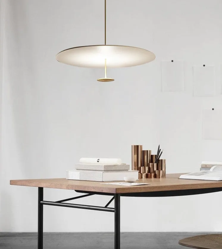 Classic 1-Light Black Disc LED Pendant Light