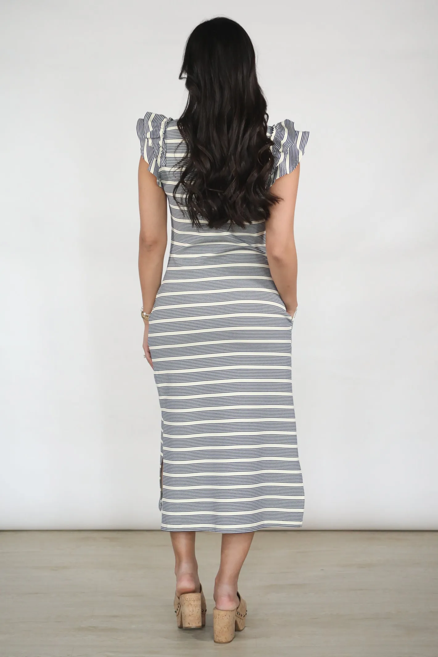 Coastal Cool Striped Midi Dress