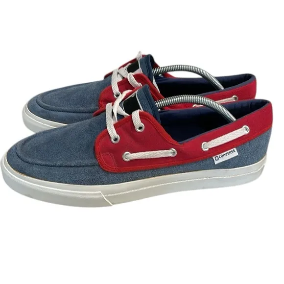 Converse Suede Sea Star OX Boat Deck Style Sneakers SZ 11 Red White Blue