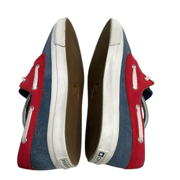 Converse Suede Sea Star OX Boat Deck Style Sneakers SZ 11 Red White Blue