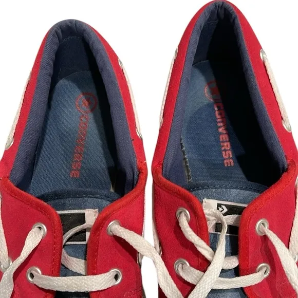 Converse Suede Sea Star OX Boat Deck Style Sneakers SZ 11 Red White Blue