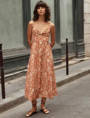 Custom Adobe Floral Print Knot Dress