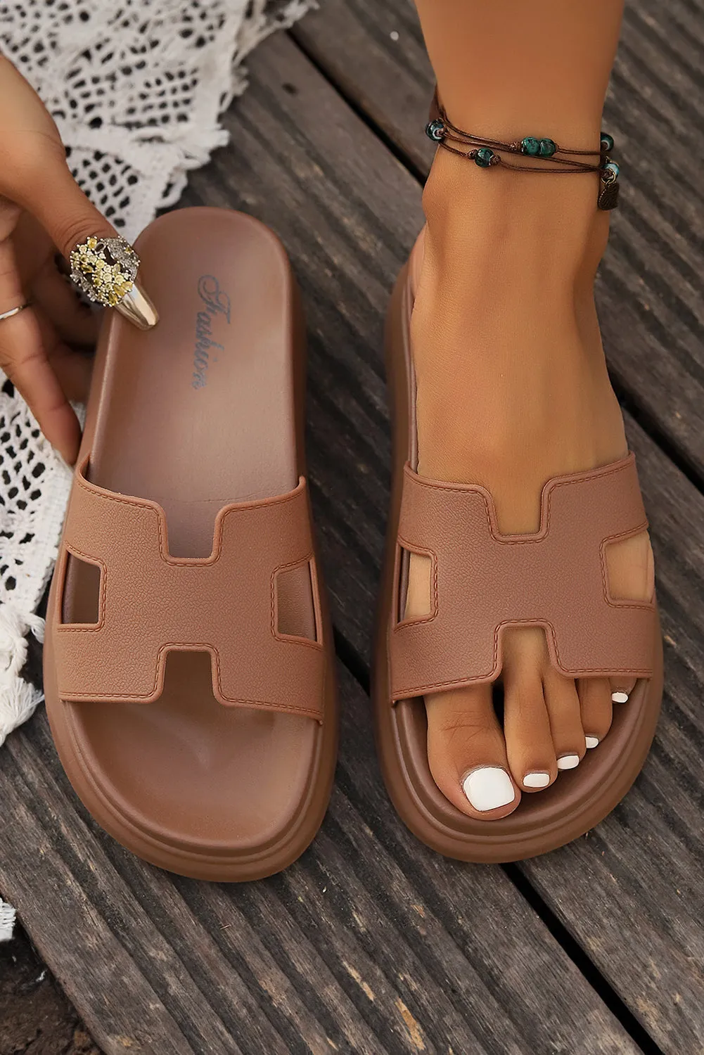 Cutout Fully integrated Platform Design Open Toe Invitation-only deal Slippers Henley