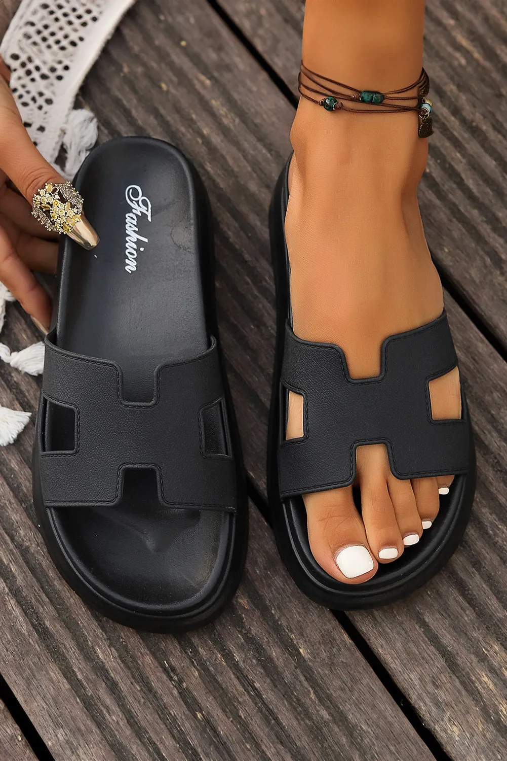 Cutout Fully integrated Platform Design Open Toe Invitation-only deal Slippers Henley