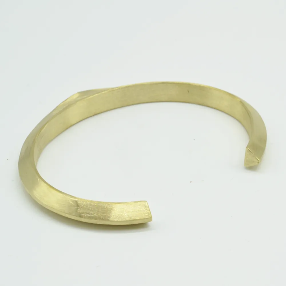 Diamond Flat Brass Cuff