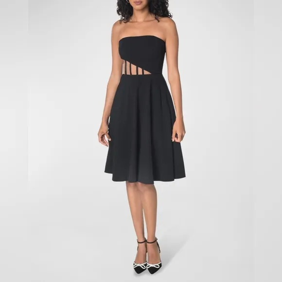 Dress The Population Anneli Strapless Corset Midi Dress NWT