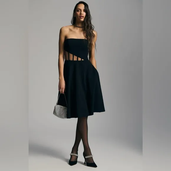Dress The Population Anneli Strapless Corset Midi Dress NWT