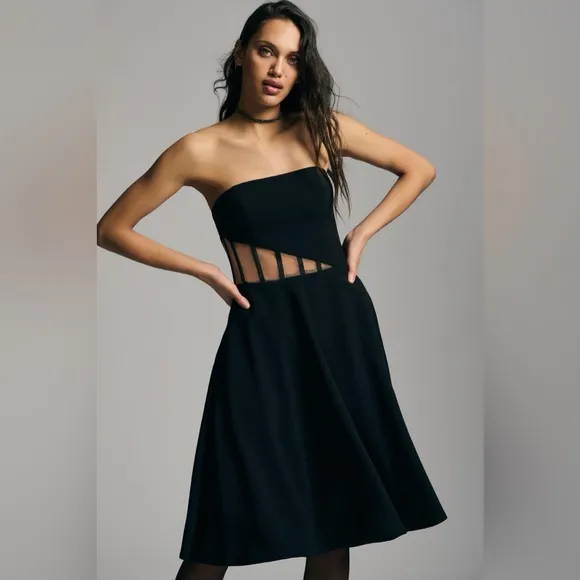 Dress The Population Anneli Strapless Corset Midi Dress NWT