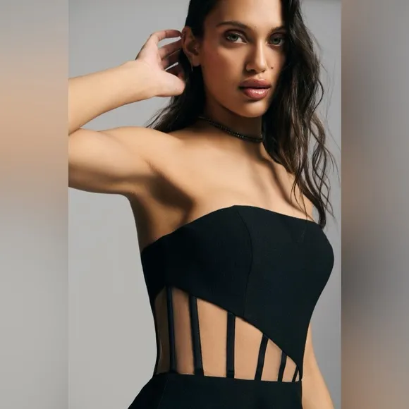 Dress The Population Anneli Strapless Corset Midi Dress NWT