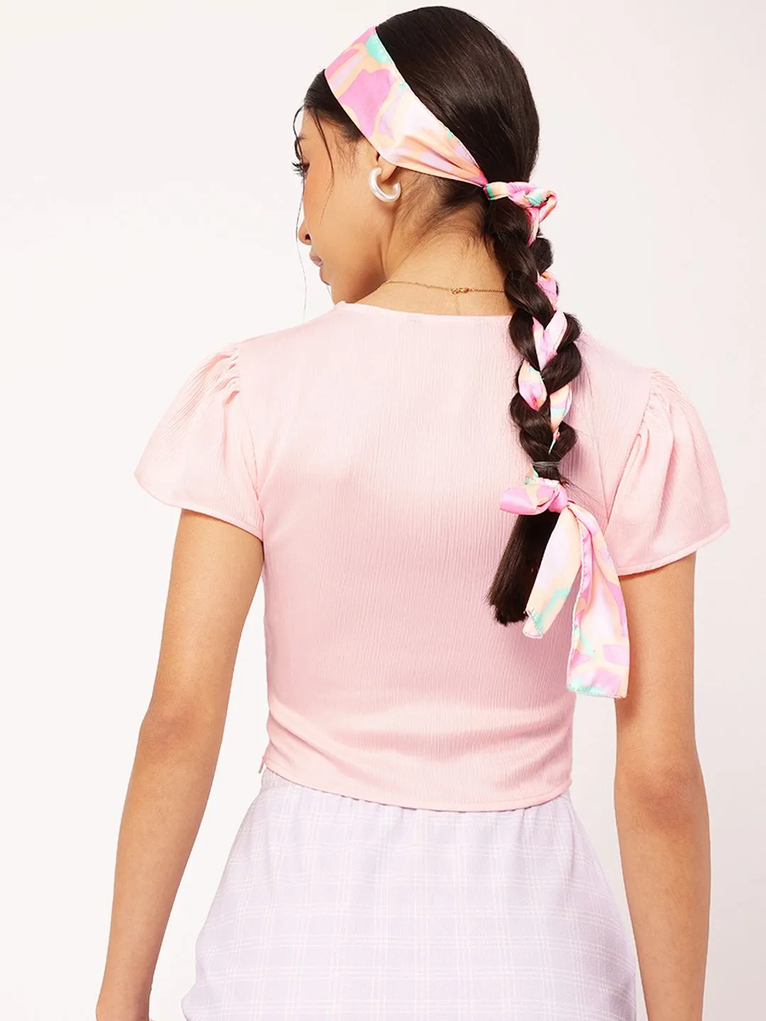 DressBerry Serene Styles Twisted Cut-Out Crop Top