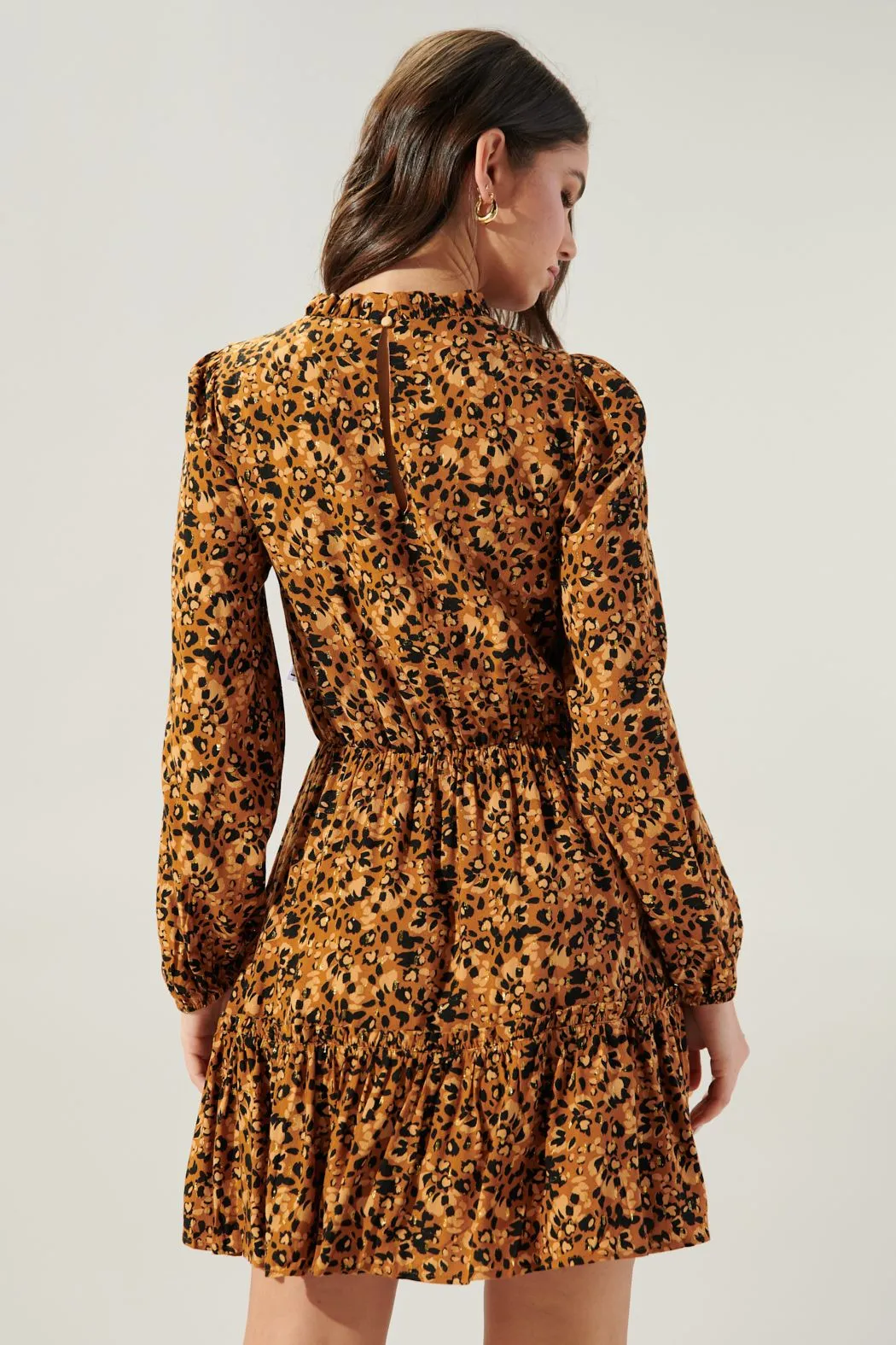 Easy to Love Leopard Balloon Sleeve Blouson Dress SUGARLIPS