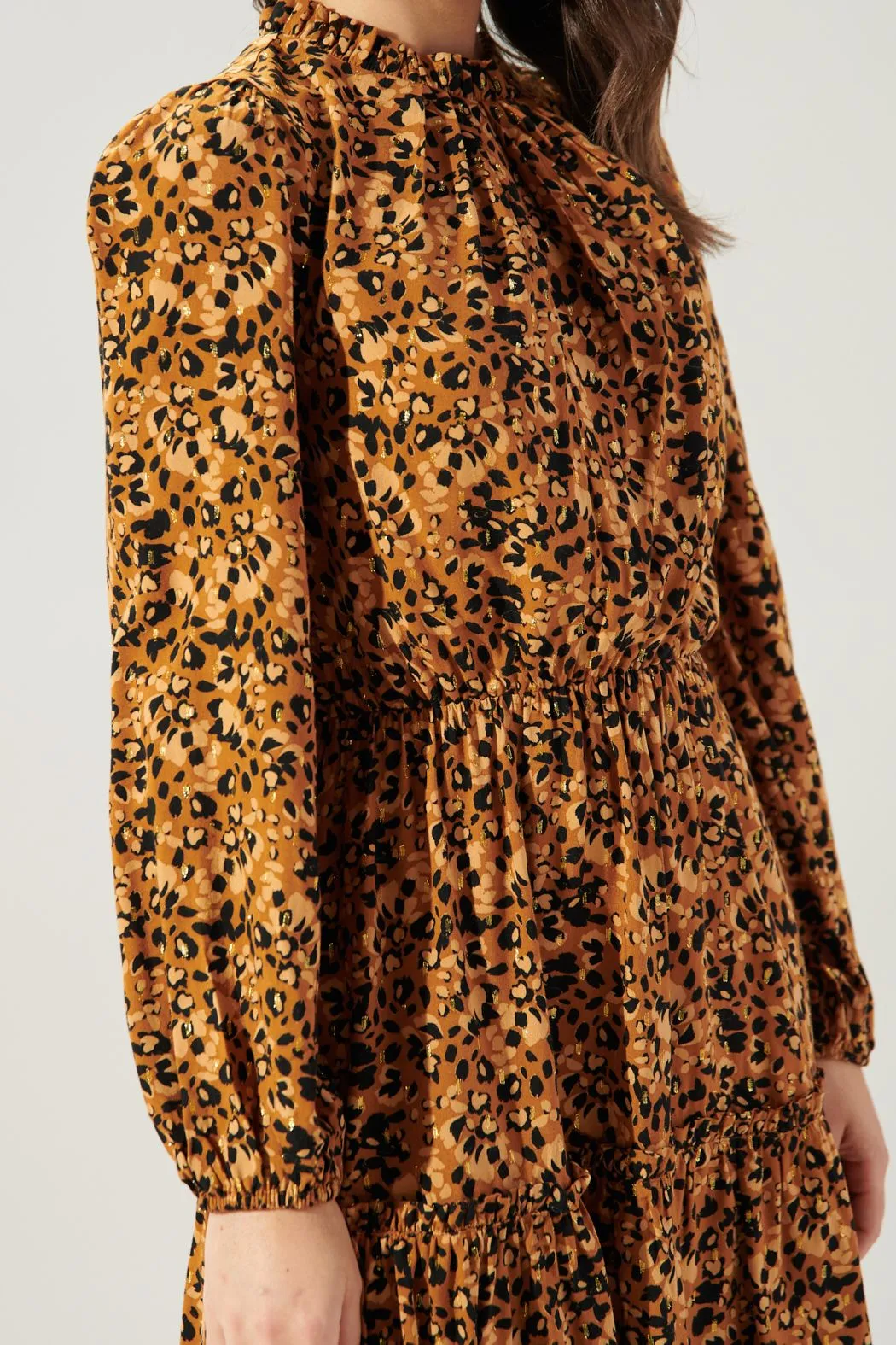 Easy to Love Leopard Balloon Sleeve Blouson Dress SUGARLIPS