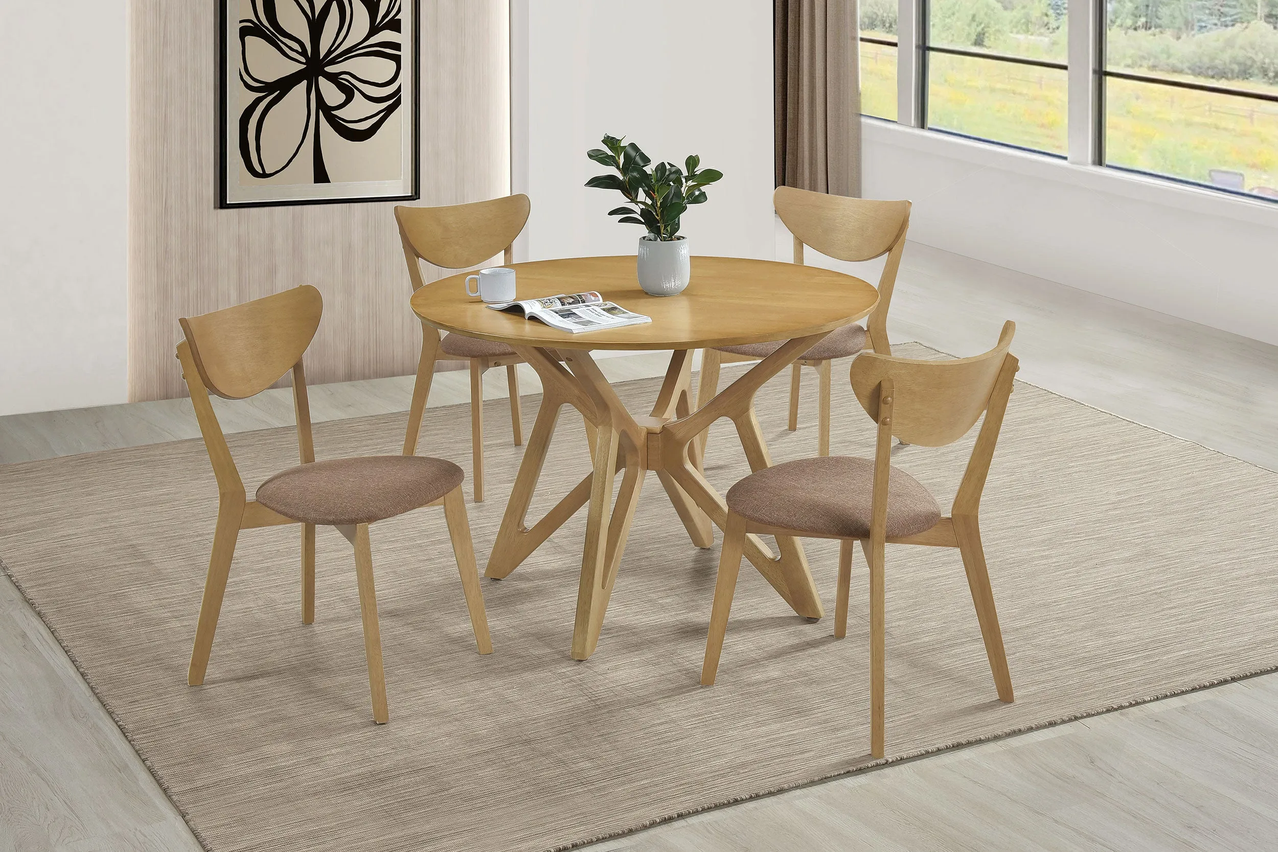 Elowen Wood Dining Side Chair Light Walnut (Set of 2)