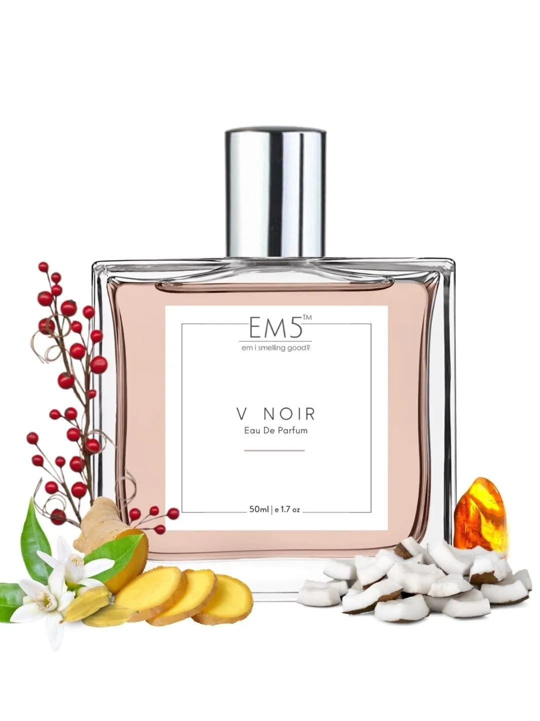EM5™ V Noir Perfume EDP Spray for Women | Warm Spicy Coconut White Floral Fragrance Accords | Luxury Gift for Her | Variants Available: 50 ml Spray / 15 ml Spray