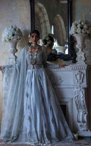 Embroidered Designer Bridal Light Blue Lehenga #BN1248