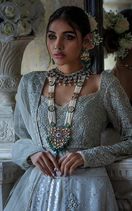 Embroidered Designer Bridal Light Blue Lehenga #BN1248