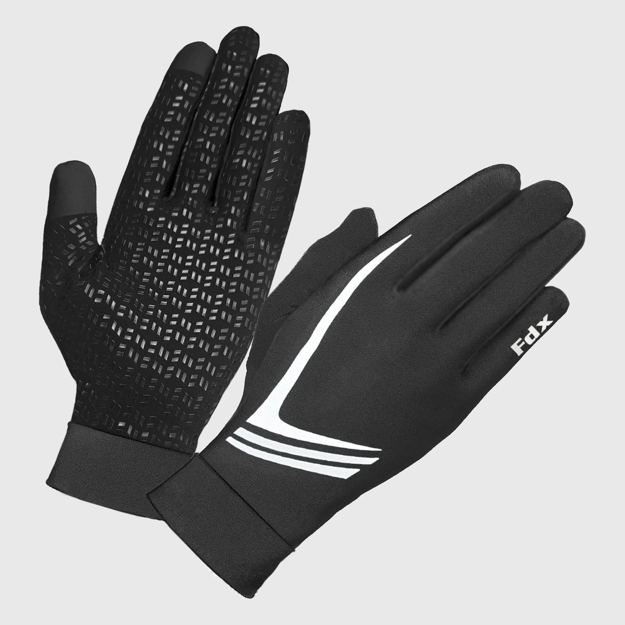 Fdx Aero Black Full Finger Winter Cycling Gloves