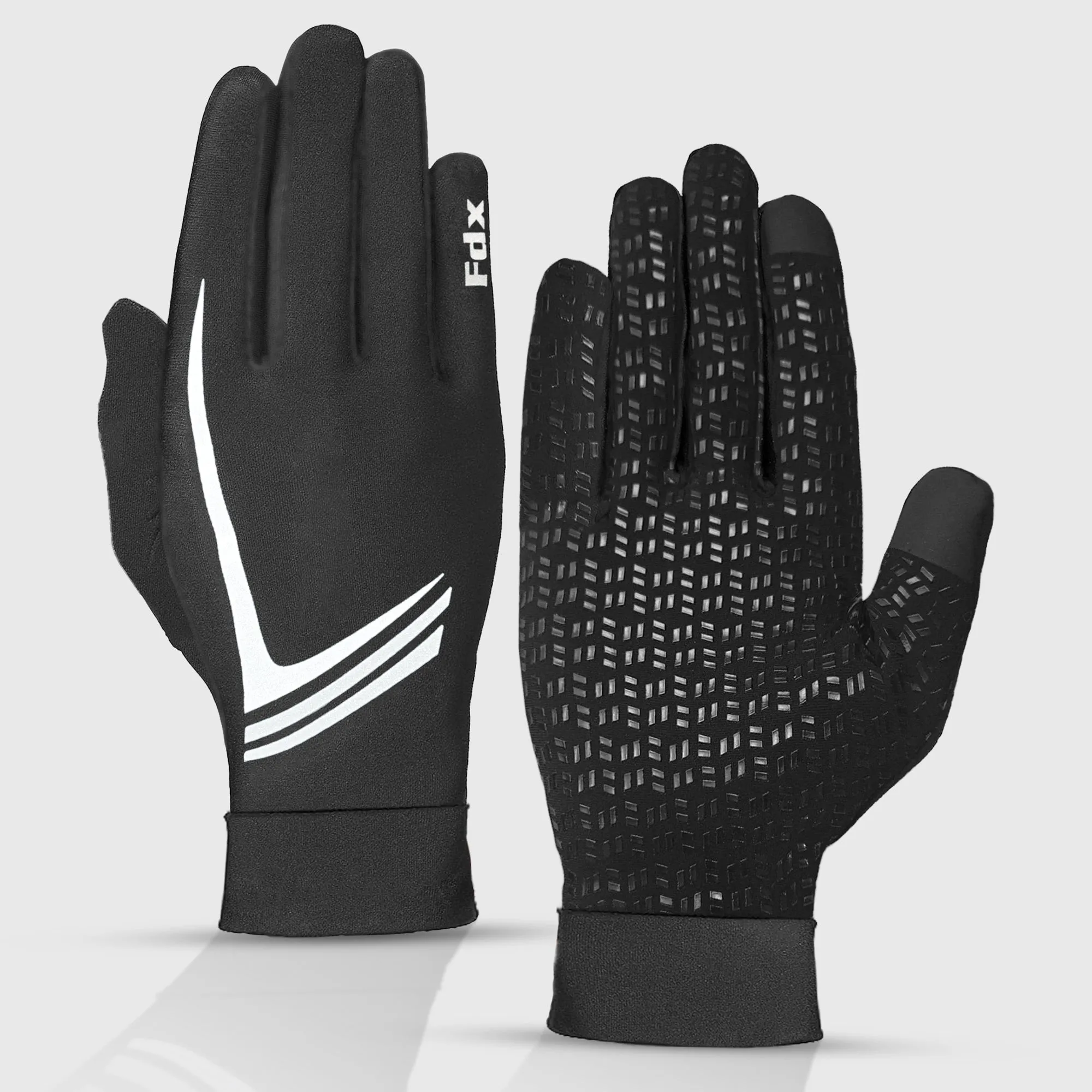 Fdx Aero Black Full Finger Winter Cycling Gloves