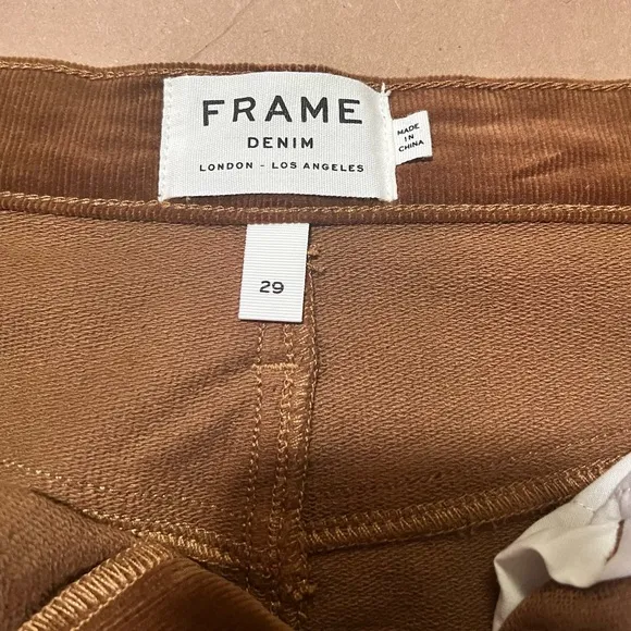 FRAME Le Mini Corduroy Skirt, Warm Tan, Size 29
