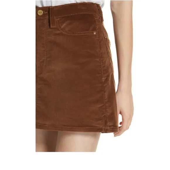 FRAME Le Mini Corduroy Skirt, Warm Tan, Size 29