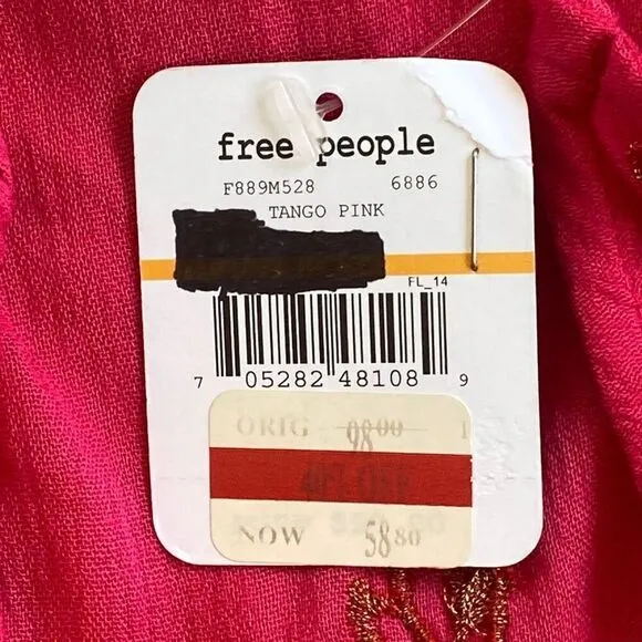 Free People Intimately NWT Meadows Of Medallion Flowy Slip Dress Tango Pink S
